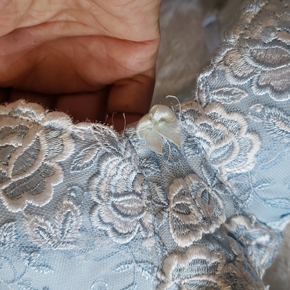 Light Blue & White Lace Push Up Bra Size F 85 - Picture 10 of 13